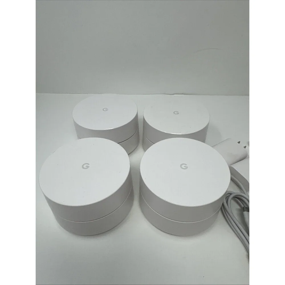 Google Wifi AC-1304 1 Port 1200Mbps Wireless Router Set Of 4 Tested And Reset